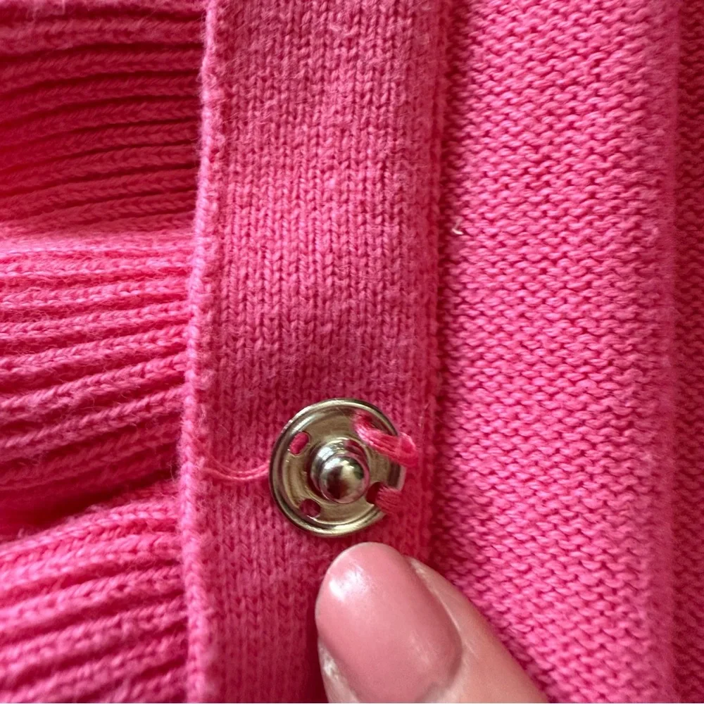 Lilly Pulitzer Girls 6 Pink Ruffle Trim Cardigan Sweater‎ 100% Cotton